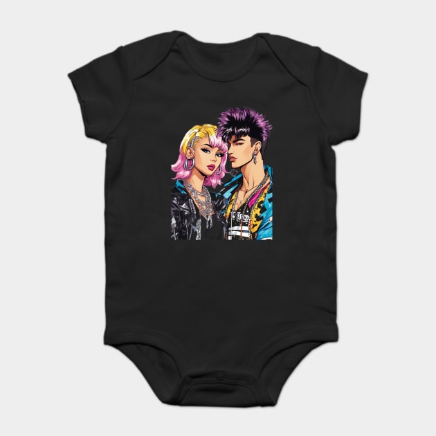 Skater Boy Girl Baby Bodysuit by animegirlnft
